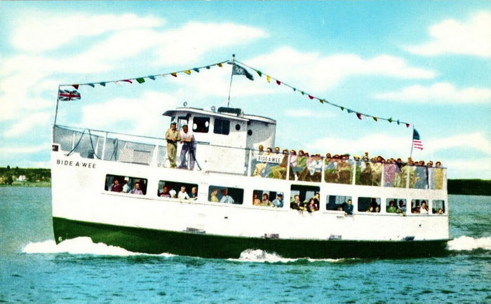 Soo Locks Boat Tours - Old Postcard (newer photo)